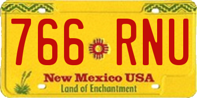 NM license plate 766RNU