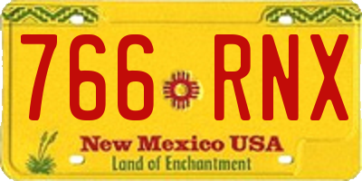 NM license plate 766RNX