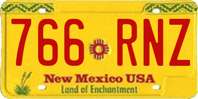 NM license plate 766RNZ