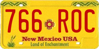 NM license plate 766ROC