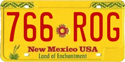 NM license plate 766ROG