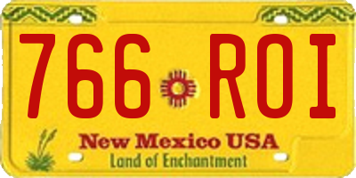 NM license plate 766ROI