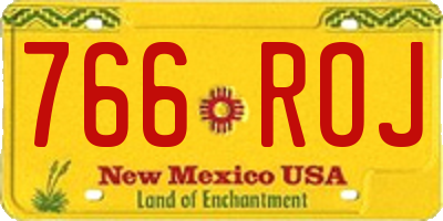 NM license plate 766ROJ