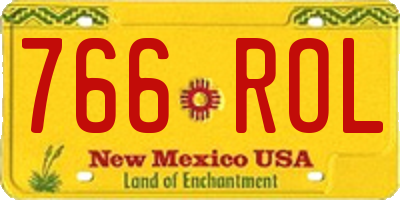 NM license plate 766ROL