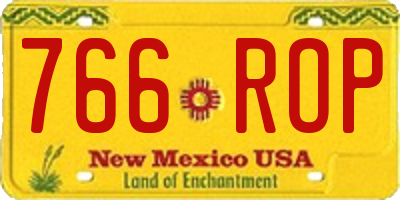 NM license plate 766ROP