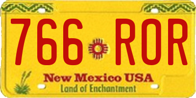 NM license plate 766ROR