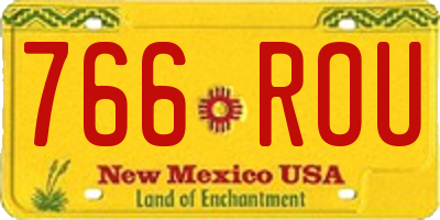 NM license plate 766ROU