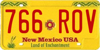 NM license plate 766ROV