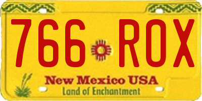 NM license plate 766ROX