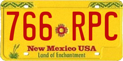 NM license plate 766RPC
