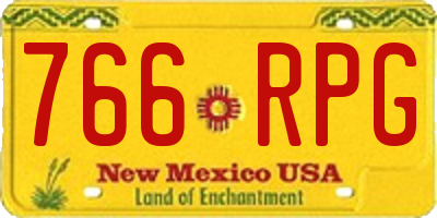 NM license plate 766RPG