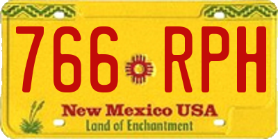 NM license plate 766RPH