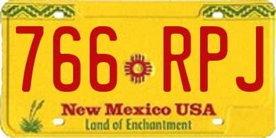 NM license plate 766RPJ