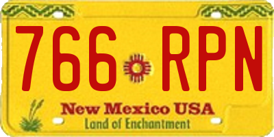 NM license plate 766RPN