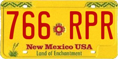NM license plate 766RPR