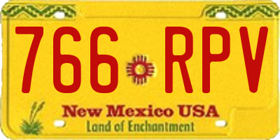 NM license plate 766RPV