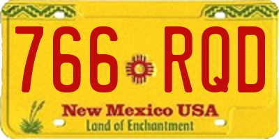 NM license plate 766RQD