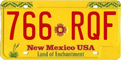 NM license plate 766RQF