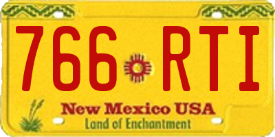 NM license plate 766RTI