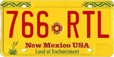 NM license plate 766RTL