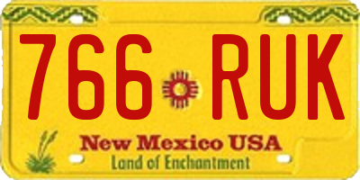 NM license plate 766RUK