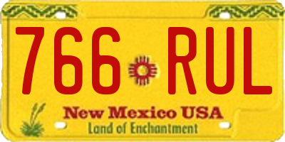 NM license plate 766RUL