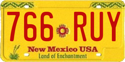 NM license plate 766RUY