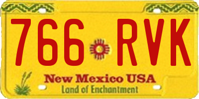 NM license plate 766RVK