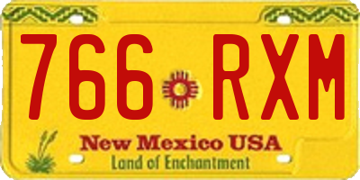 NM license plate 766RXM