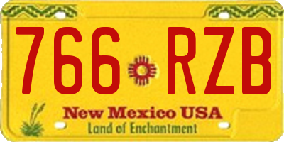 NM license plate 766RZB