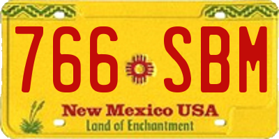 NM license plate 766SBM