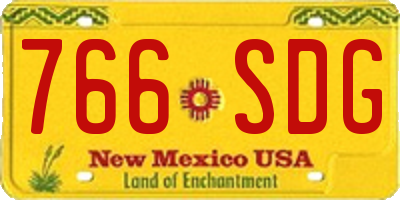 NM license plate 766SDG