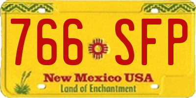 NM license plate 766SFP