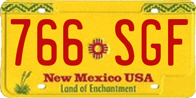 NM license plate 766SGF