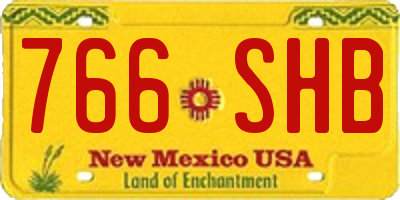 NM license plate 766SHB