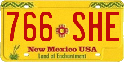 NM license plate 766SHE