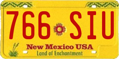 NM license plate 766SIU
