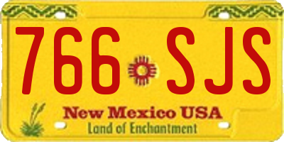 NM license plate 766SJS
