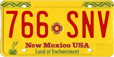 NM license plate 766SNV