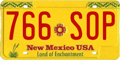 NM license plate 766SOP