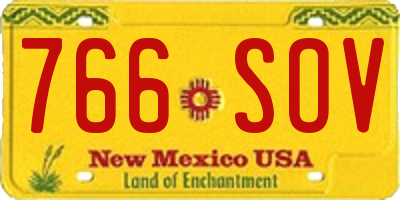 NM license plate 766SOV
