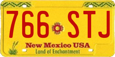 NM license plate 766STJ