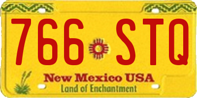 NM license plate 766STQ