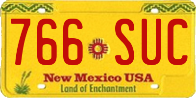 NM license plate 766SUC
