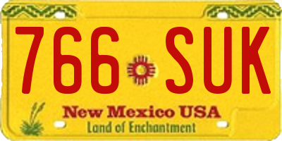 NM license plate 766SUK