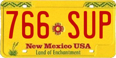 NM license plate 766SUP