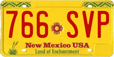 NM license plate 766SVP