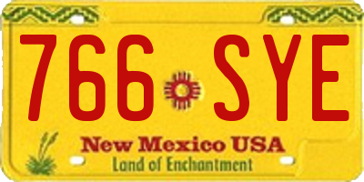 NM license plate 766SYE