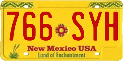 NM license plate 766SYH