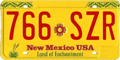 NM license plate 766SZR